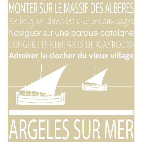 Tableau sur toile Argeles beige 30x30 cm - Impression sur Toile Murale Décorative - Image imprimée en HD sur Toile - Toile sur Châssis en Bois FSC - Fabriqué en France (1/4)