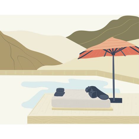 Tableau sur toile piscine d'été 30x30 cm - Impression sur Toile Murale Décorative - Image imprimée en HD sur Toile - Toile sur Châssis en Bois FSC - Fabriqué en France (1/5)