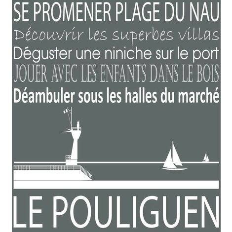 Tableau sur toile le Pouliguen gris 30x30 cm - Impression sur Toile Murale Décorative - Image imprimée en HD sur Toile - Toile sur Châssis en Bois FSC - Fabriqué en France (1/4)