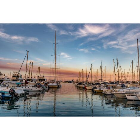 Tableau sur toile port de Fréjus 30x45 cm - Impression sur Toile Murale Décorative - Image imprimée en HD sur Toile - Toile sur Châssis en Bois FSC - Fabriqué en France (1/5)