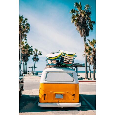 Tableau sur toile surf van 30x45 cm - Impression sur Toile Murale Décorative - Image imprimée en HD sur Toile - Toile sur Châssis en Bois FSC - Fabriqué en France (1/5)