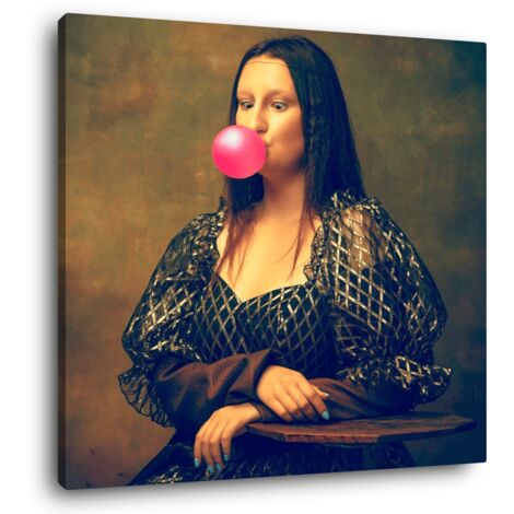 Tableau sur toile Mona Lisa gum 65x65 cm - Impression sur Toile Murale Décorative - Image imprimée en HD sur Toile - Toile sur Châssis en Bois FSC - Fabriqué en France (1/5)