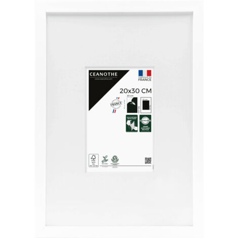 Cadre Photo Blanc 20x30 cm/A4 et 30x20 cm - Convient au A4 – Baguette fine et minimaliste - Cadre Photo Wild en Résine recyclée, Fabriqué en France - Verre acrylique Incassable (1/5)