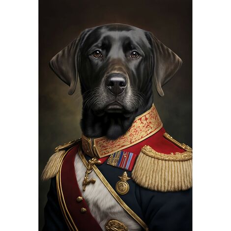 Tableau sur toile chien militaire 30x45 cm - Impression sur Toile Murale Décorative - Image imprimée en HD sur Toile - Toile sur Châssis en Bois FSC - Fabriqué en France (1/5)