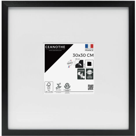 Cadre Photo Noir 30x30 cm et 30x30 cm - Convient au A4 – Baguette fine et minimaliste - Cadre Photo Wild en Résine recyclée, Fabriqué en France - Verre acrylique Incassable (1/5)