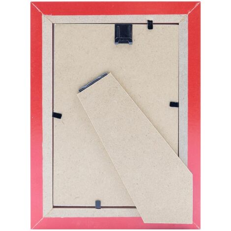 Cadre Photo Bois 10x15 cm - Couleur Bois Rouge - Bois reconstitué - Cadre pour photo 10x15 cm - Baguettes larges et plates - Marque Française – Cadre Photo Optimo Rouge 15x10 cm