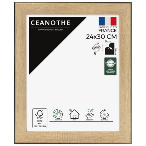 Cadre Photo Bois Contour Noir 24x30 cm et 30x24 cm - Convient au A4 - Cadre Photo Bois Noir – Cadre Photo Newton Bois Noir 24x30 cm - Fabriqué en France - Verre acrylique Incassable (1/5)