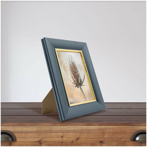 Cadre Photo Bleu et Dorée 10x15 cm et 15x10 cm - Convient au A6 et Carte Postale – Cadre pour photo 10x15 cm - Cadre Photo Hades 10x15 cm Recyclable - Fabriqué en France - Verre acrylique Incassable R