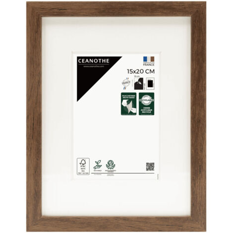 Cadre Photo Brun 15x20 cm et 20x15 cm - Convient au A5, A6 et Carte Postale – Baguette fine et minimaliste - Cadre Photo Wild en Résine recyclée, Fabriqué en France - Verre acrylique Incassable (1/5)