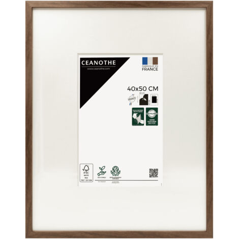 Cadre Photo Brun 40x50 cm et 50x40 cm - Convient au A3 – Baguette fine et minimaliste - Cadre Photo Wild en Résine recyclée, Fabriqué en France - Verre acrylique Incassable (1/5)