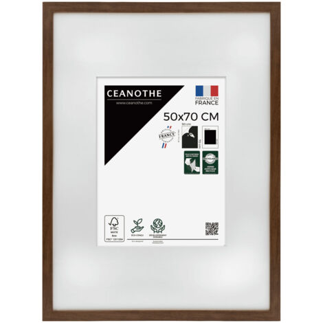 Cadre Photo Brun 50x70 cm et 70x50 cm - Convient au A2 et Affiche Poster – Baguette fine et minimaliste - Cadre Photo Wild en Résine recyclée, Fabriqué en France - Verre acrylique Incassable (1/5)