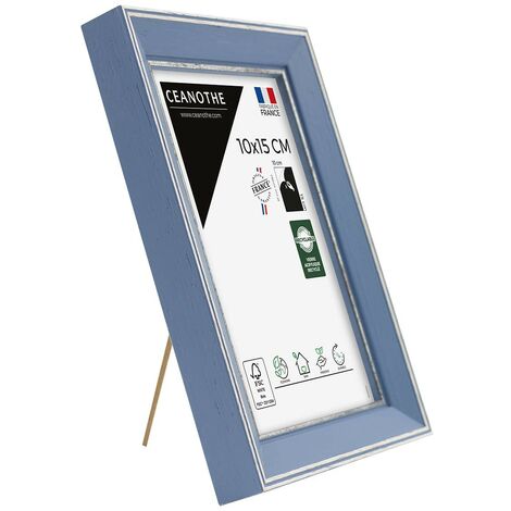 Cadre Photo Sur Mesure FRAMO - Bois - Bleu - 74 Cm De Large - Longueur Au Choix (10 à 150 Cm)