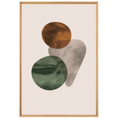 Tableau mural encadré formes géométriques 65x97 cm - Tableau Mural Décoratif - Image Encadrée Imprimée en HD - Impression 65x97 cm sur Fibres de Bois FSC - Finition Mate - Fabriqué en France (1/5)