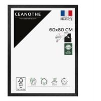 Cadre Photo Noir 60x80 cm et 80x60 cm - Cadre Photo Bois FSC - Convient au Format A2 et Affiche Poster – Fabriqué en France – Cadre Photo Karma Noir - Verre acrylique Incassable