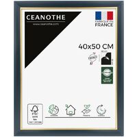Cadre Photo Bleu et Dorée 40x50 cm et 50x40 cm - Convient au A3 – Cadre pour photo 40x50 cm - Cadre Photo Hades 40x50 cm Recyclable - Fabriqué en France - Verre acrylique Incassable