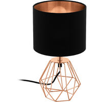 EGLO CARLTON 2 Geometric copper and black fabric table lamp - copper