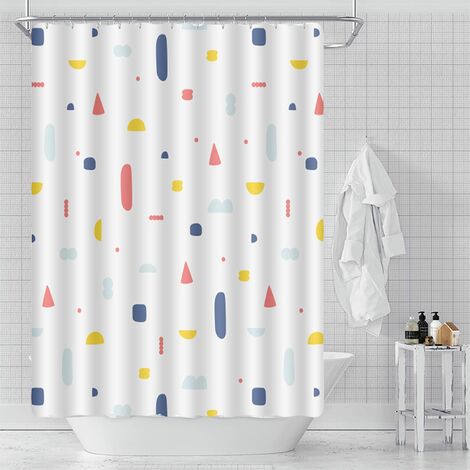 Duschvorhang Schwarz Badewannenvorhang Geometrische Muster Wannenvorhang Vorhang 