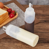 3 x 250 ml Plastikflaschen mit Schraubverschluss-Aufbewahrungsbehälter für Senf-Mayonnaise-Sauce Klare BPA-freie Hülsen-Würzmittel-Flaschen-Set