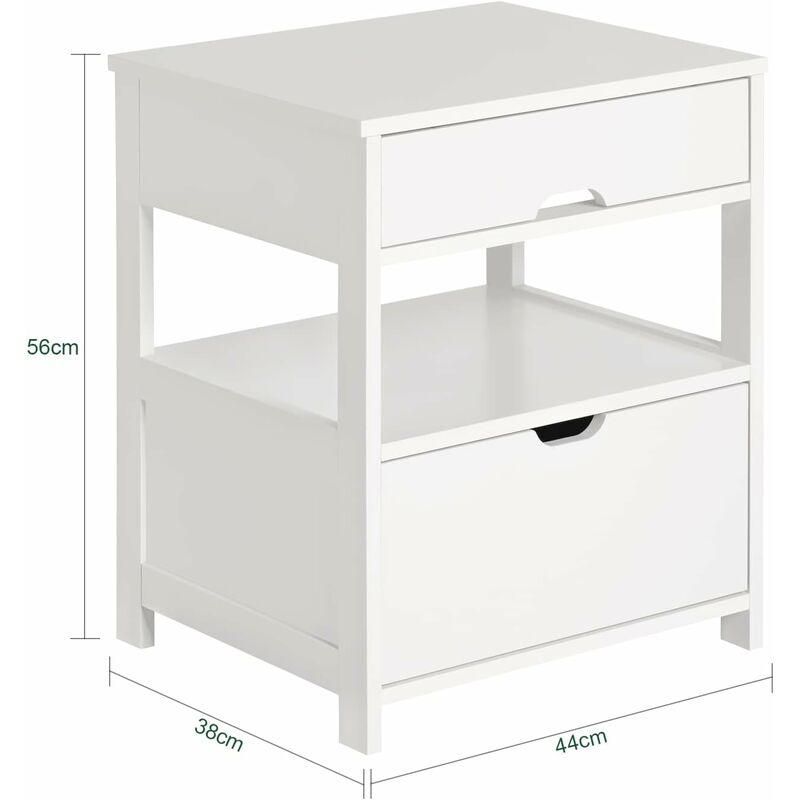 Details about   SoBuy® Beistelltisch Nachttisch Nachtschrank mit 2 Schubladen,Weiß,FRG258-W 