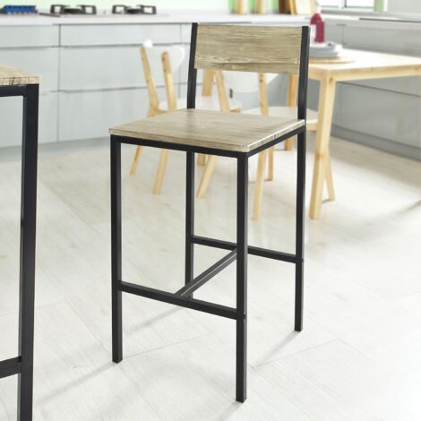 SoBuy FST53x2 2-er Set Barhocker Barstühle mit Rücken-Lehne Thekenstühle mit Fußstütze, Sitzhöhe 67 cm, BHT ca.: 34x95x41cm