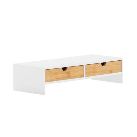 Monitor Stand WUDLEP 3 In 1 Dual With 1 Drawer, 1 LED Strip For Drawer Schreibtisch Zubehör