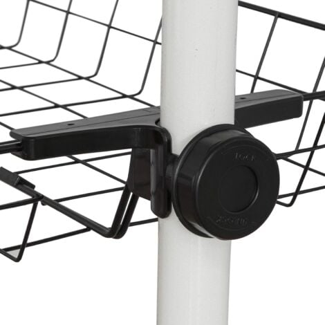 SoBuy FRG38 Teleskop Garderoben System Kleideraufbewahrungssystem Regalsystem mit 4 Kleiderstange und 3 Körben wandmontage
