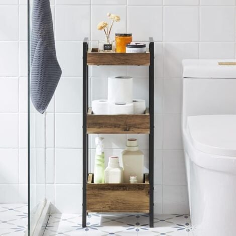 SoBuy FRG226-F Badregal Vintage Standregal Küchenregal mit 3 Ablagefächern BHT ca: 28x74x20cm