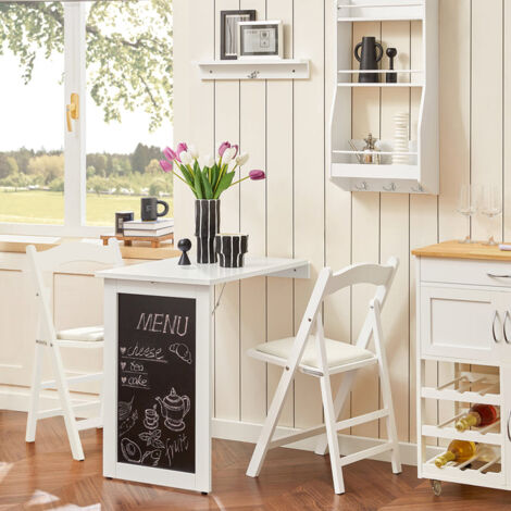 Escritorios de Ordenador,Mesa Plegable de Pared con Pizarra Frontal,Blanco FWT20-W SoBuy ES