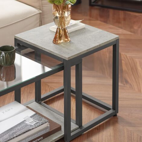 SoBuy FBT35-HG 2er Set Couchtisch Satztische Beistelltisch Sofatisch Kaffeetisch