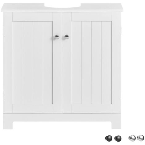 SoBuy BZR18-II-W Waschbeckenunterschrank Badschrank Waschtisch Unterschrank Badmöbel weiß BHT ca: 60x60x30cm