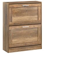 SoBuy FSR137-F Schuhkipper Schuhablage Schuhschrank mit 2 Klappen Schuhregal schmal Schuhkommode BHT ca.: 60x79x23cm