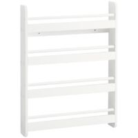 SoBuy KMB08-K-W Kinderregal Bücherregal für Kinder Wandregal Hängeregal Aufbewahrungsregal mit 4 Ablagen für Bücher und Deko weiß BHT ca.: 60x80x12cm