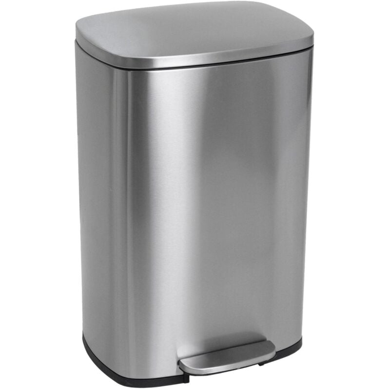 COSTWAY Cubo de Basura Cocina, Papelera Cocina con Tapa de Metal, Basurero  a Prueba de Huellas Dactilares, Cubo de Reciclaje con Pedal para Hogar,  Oficina y Cocina (68L, Plata)