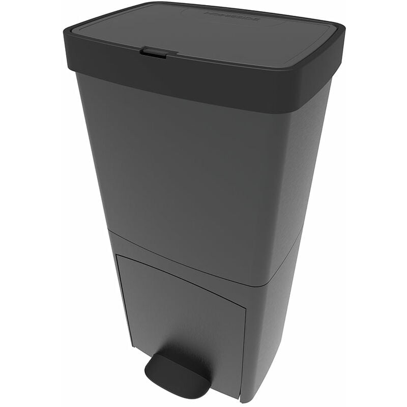 Contenedores de cocina de reciclaje de plástico doble 20L, 10L con 2  compartimentos, un contenedor de basura de reciclaje cierre suave, hermético