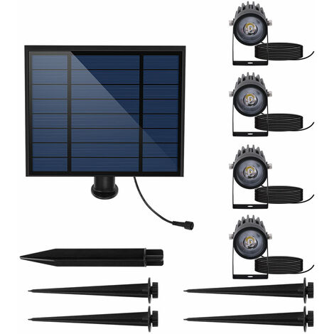 Cuatro focos solares conectados 200LM 4x ROUNDY
