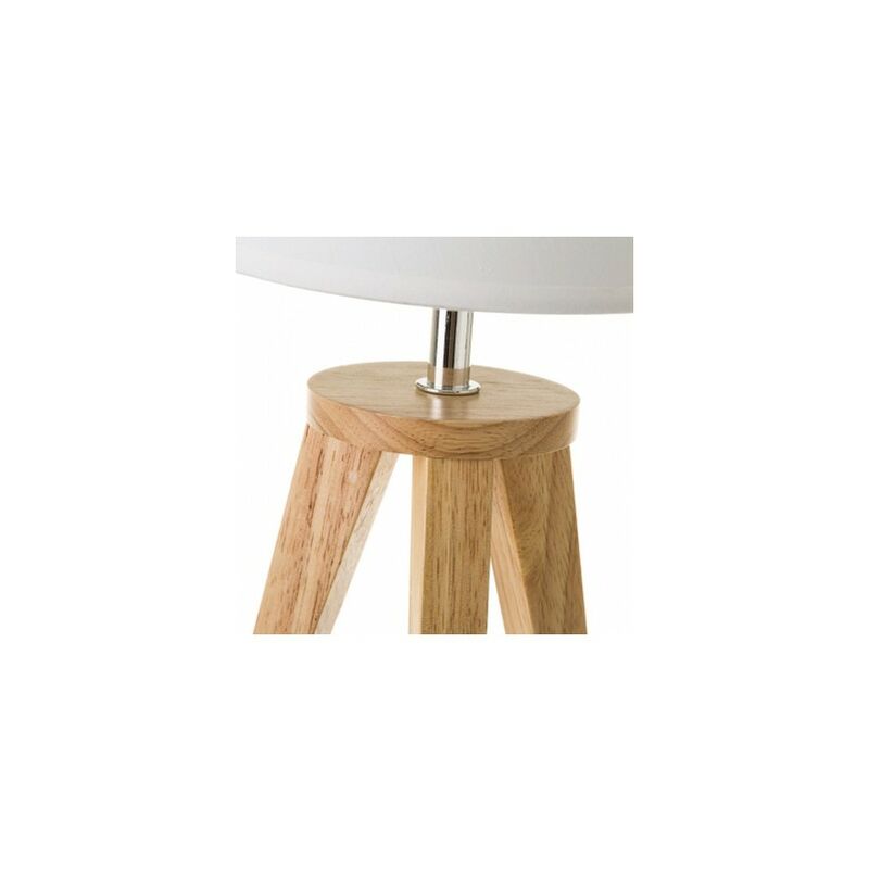 lampe trepied bois - Lampe sur pied & abat-jour blanc – IdeaLampe