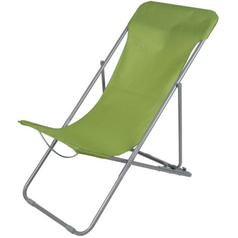 Chaise longue pliante chilienne métal vert 85x56x90cm (1/3)