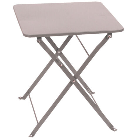 Table basse de jardin en métal gris pliable 40x40x45cm (1/3)