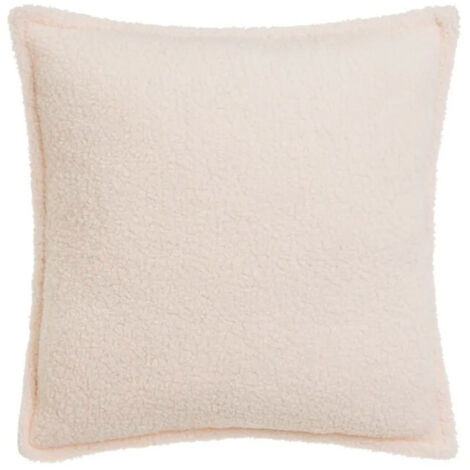 Coussin carré tissu sherpa écru 45x45cm (1/4)