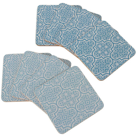 Set de 8 dessous de verres en bois bleu (1/4)