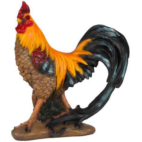 Statuette décorative en résine coq 34x12x36cm (1/3)