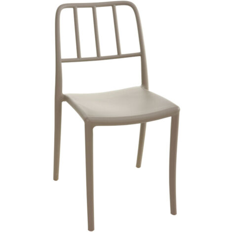 Chaise jardin empilable beige sable 40x43x84cm (1/3)