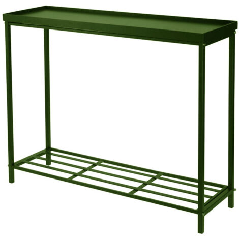 Console étagère en métal vert 2 étagères 75x23x60cm – Design moderne pour intérieur – Structure robuste pour rangement optimisé – Koopman International B.V.