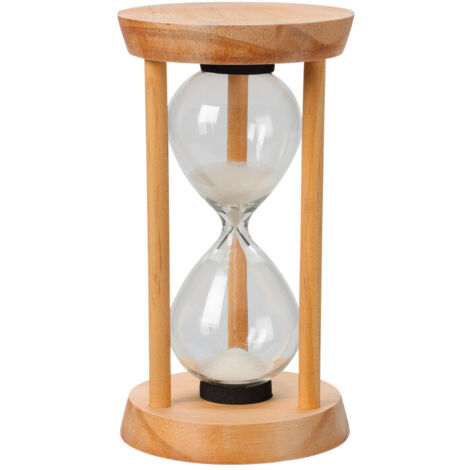 Sablier en bois et verre 8x8x16cm (1/3)