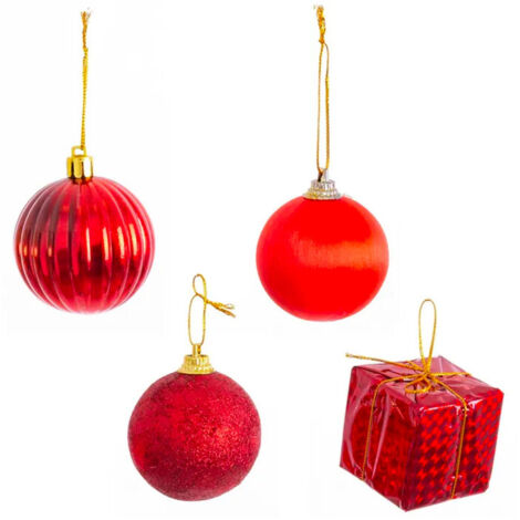 Set de 20 boules de Noël rouges - 4cm (1/3)