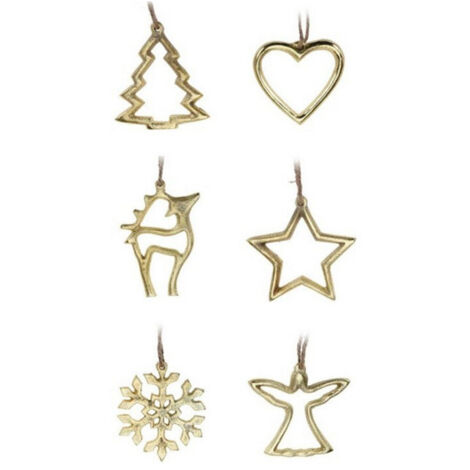 Set de 6 décorations de Noël en aluminium doré (1/3)