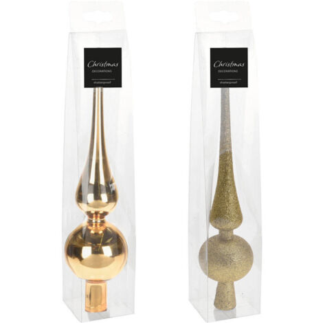 Set de 2 cimiers de sapin de noël dorés (1/3)
