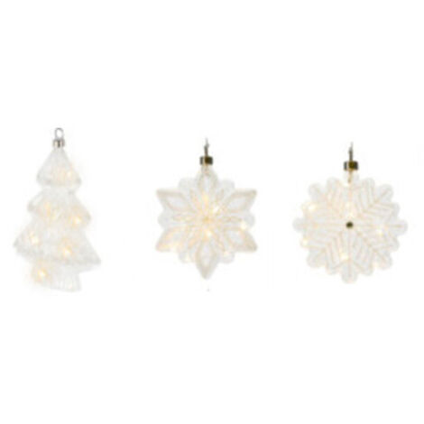 Set de 3 boules de Noël lumière led 13cm (1/3)
