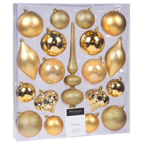Set de 18 boules de Noël + 1 cimier doré (1/3)
