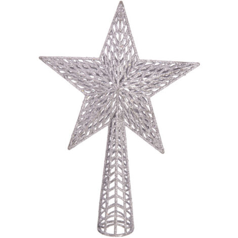 Cimier de sapin de noël Étoile argentée - 27x18cm (1/3)